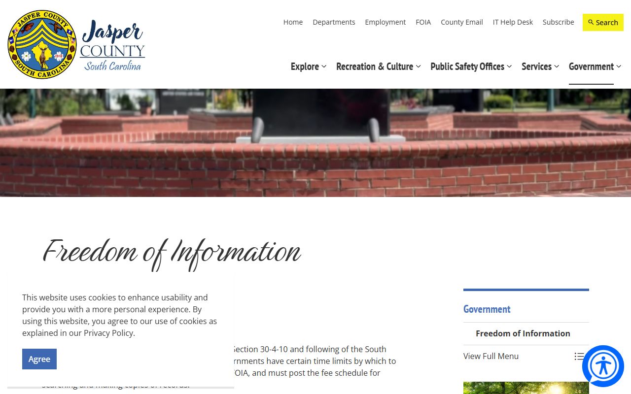 Jasper County arrest records FOIA page
