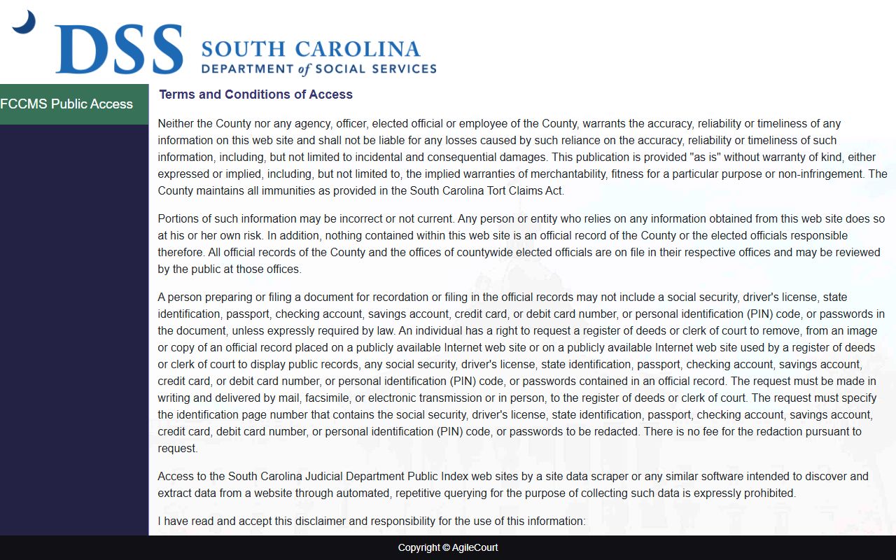 Jasper County court records Family Court public index portal