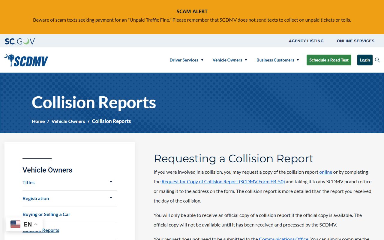 Jasper County traffic court records SCDMV collision report source